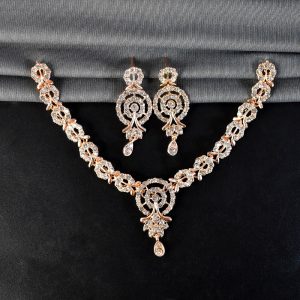 White Diamond Necklace Set